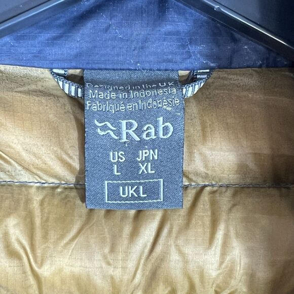 RAB NIKWAX Microlight Down Puffer Jacket Men Size Large Navy Blue Style: QDA-94 - Picture 10 of 13